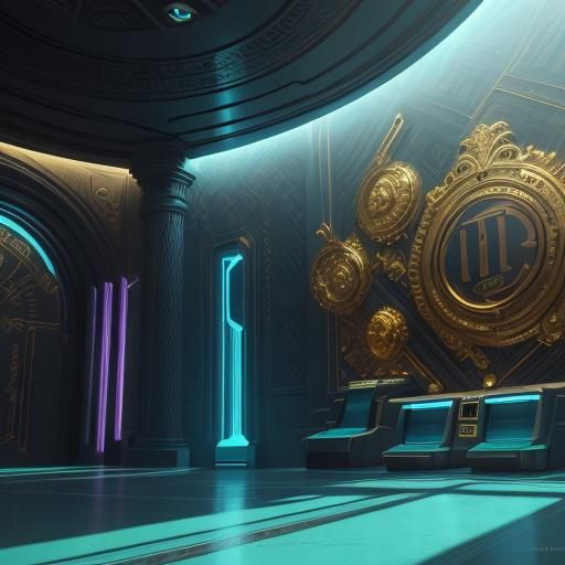 Trump in Ornate Vault: Digital Matte Painting