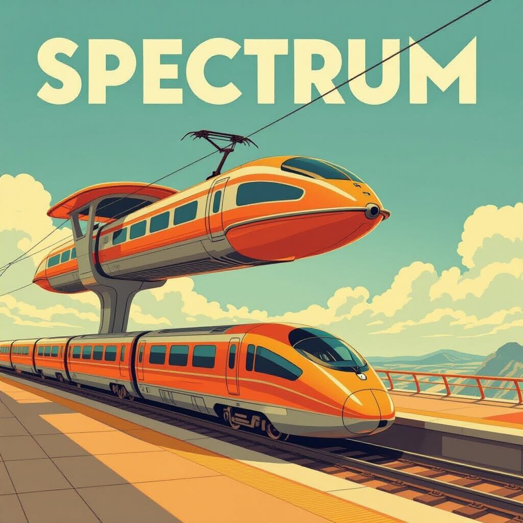 Retro Futurism Transit Station in Orange Spectrum