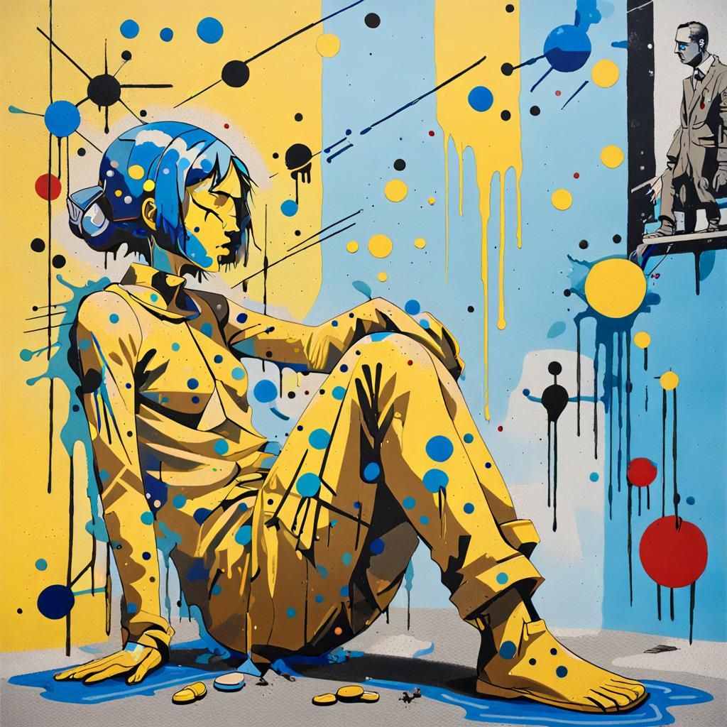 Abstract Graffiti Art Reflecting Loss and Resilience