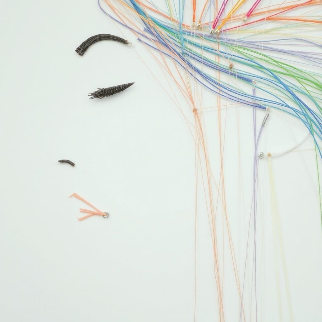 Meditative String Art Portrait in Pastel Colors