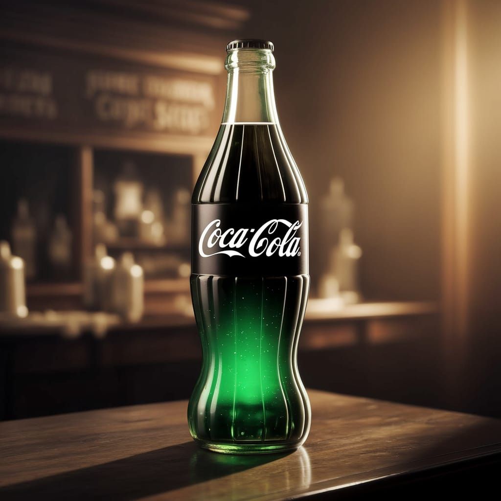 Distorted Coca-Cola Bottle in a Haunting Surreal Scene