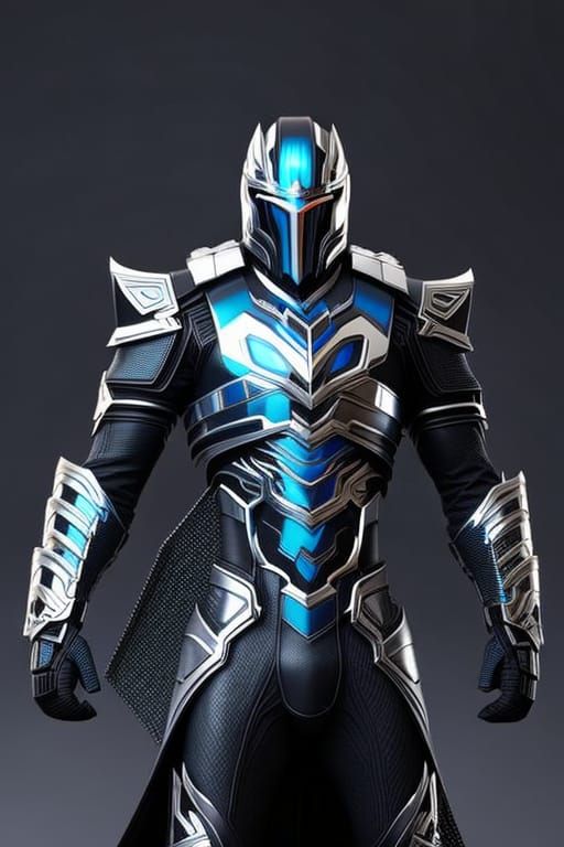 Futuristic Knight in Nanosuit Armor: Dystopian Art