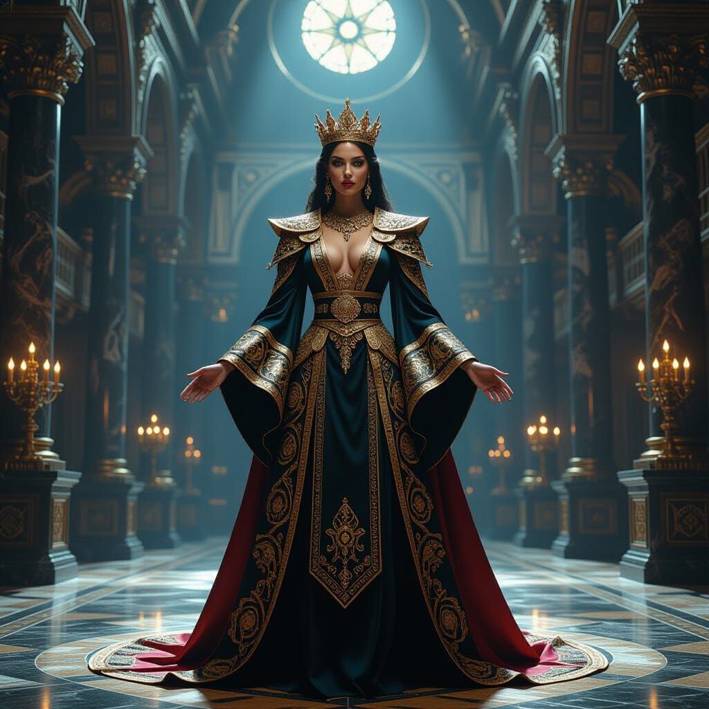 Queen Boss in Masonic Temple, Stalenhag Style