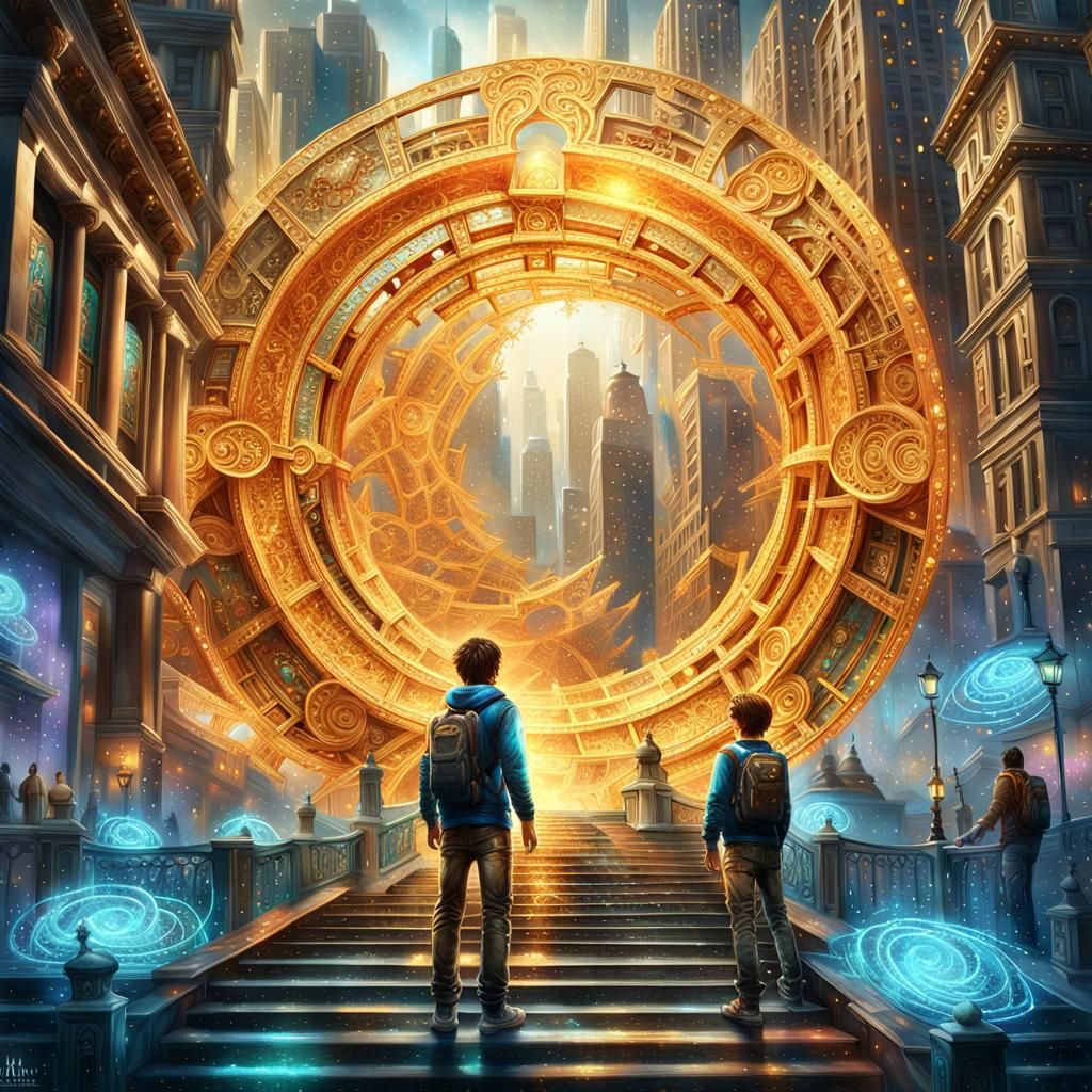 Futuristic Portal to a City of Scrolls