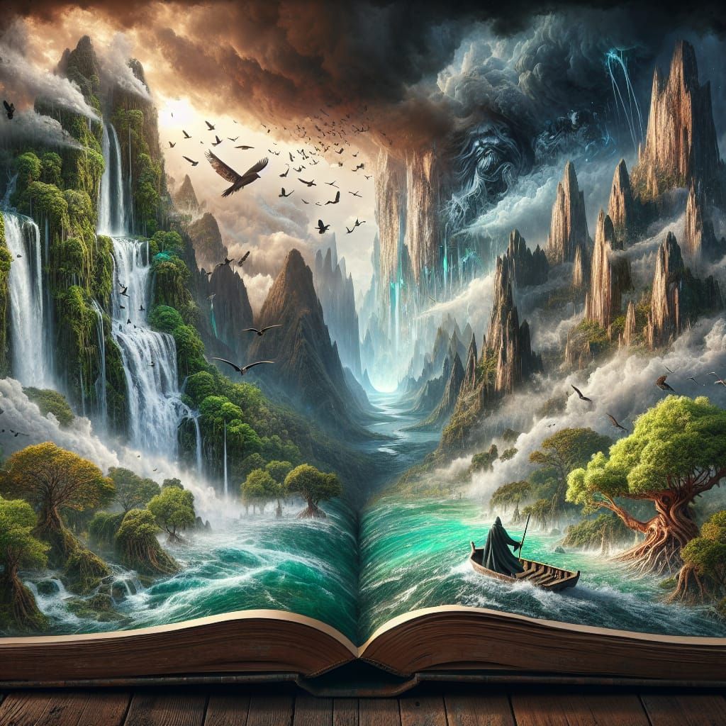 Ethereal Fantasy Realm Rises from Ancient Tome