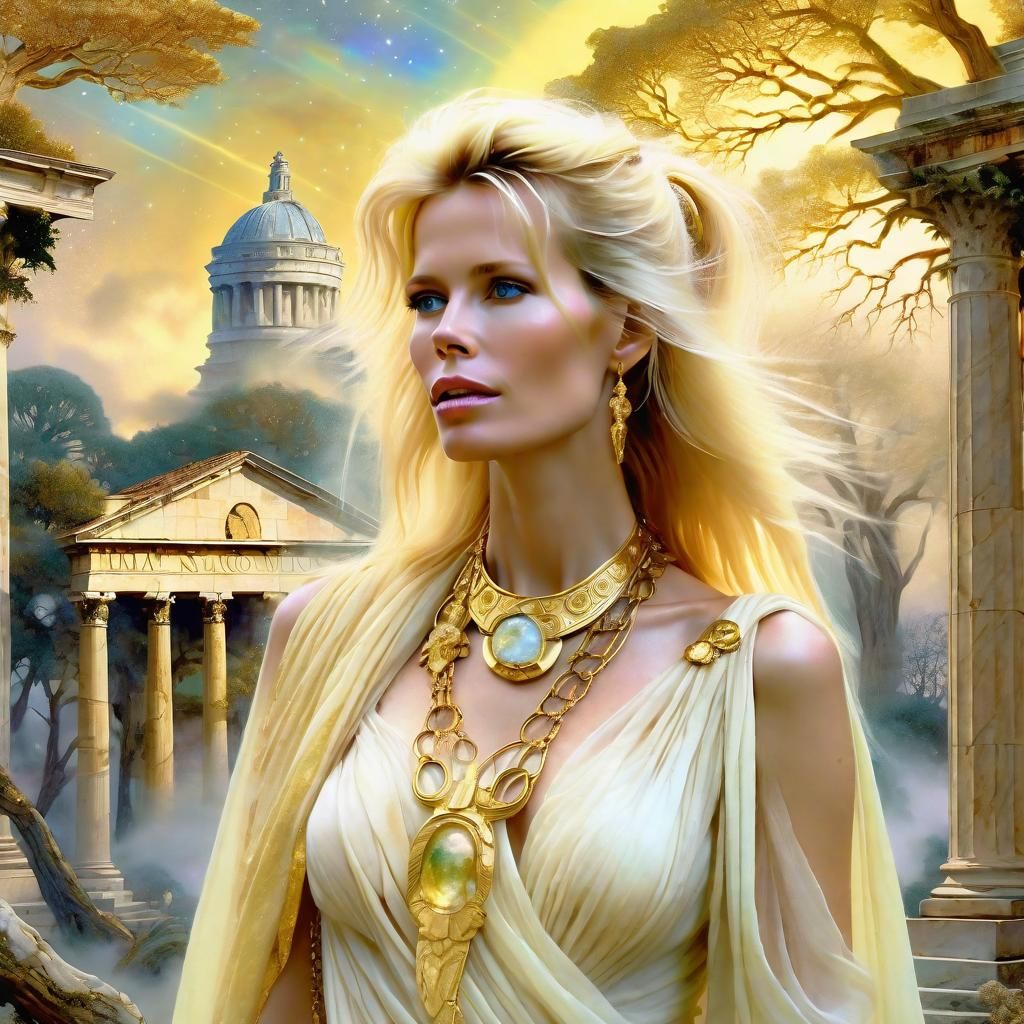 Roman Fantasy: Woman in Stole with Gold Jewelry