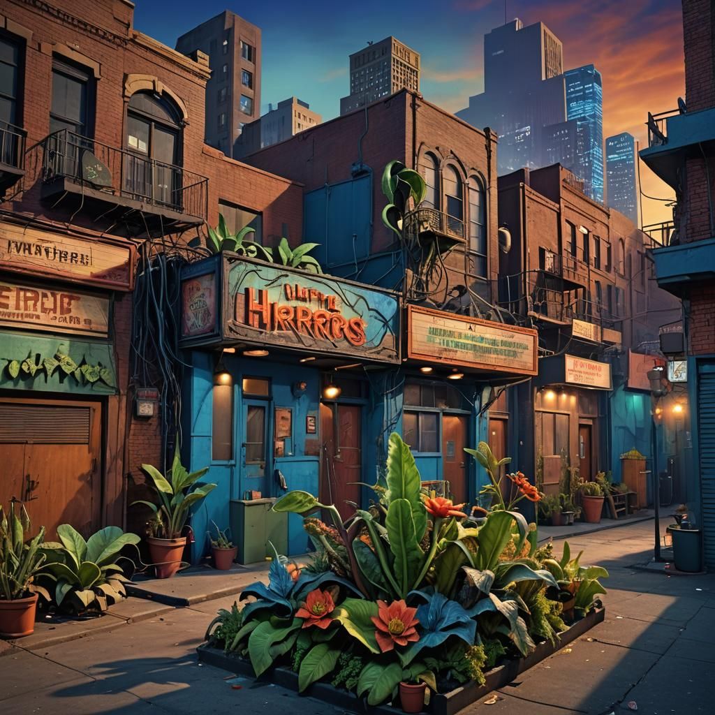 Little Shop of Horrors Stage Set in Art Nouveau Style