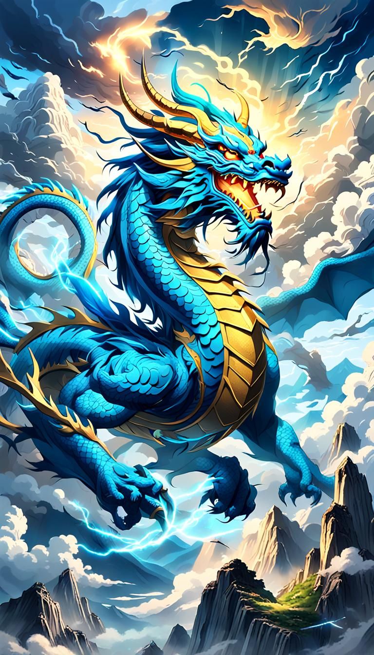 Mystical Chinese Dragon Anime Concept Art