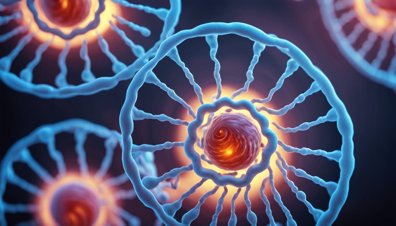 Hyper Realistic DNA Structure in Glowing Blue