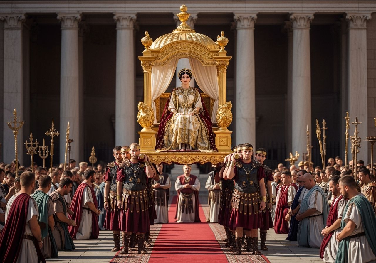 Roman Empress Parade in Ancient Rome, Photographic Style