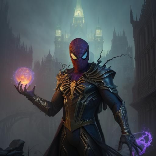 Spider-Man Leaps Through Ancient Metropolis in Dark Fantasy ...