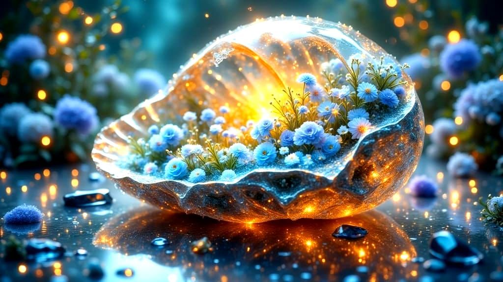 Surreal image of a crystal shel