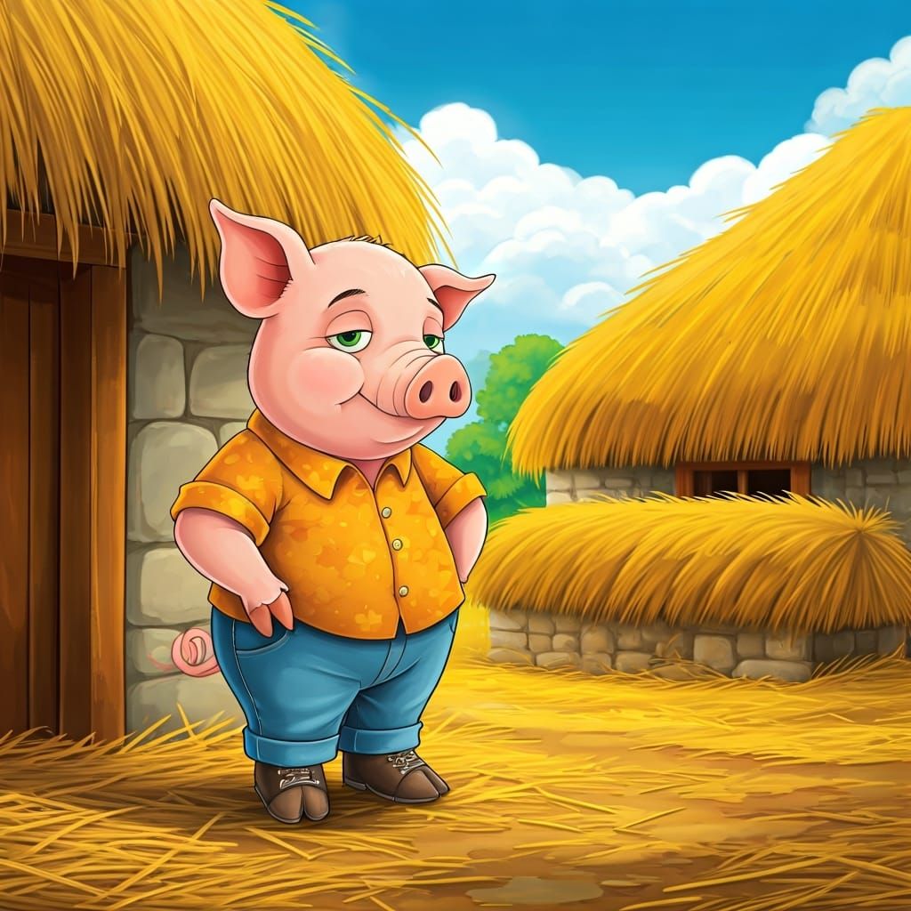 Lazy Piglet Next to Hay House