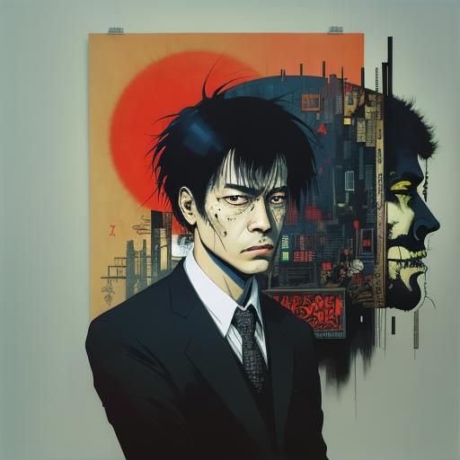 Demonic Analog Horror Glitch Portrait