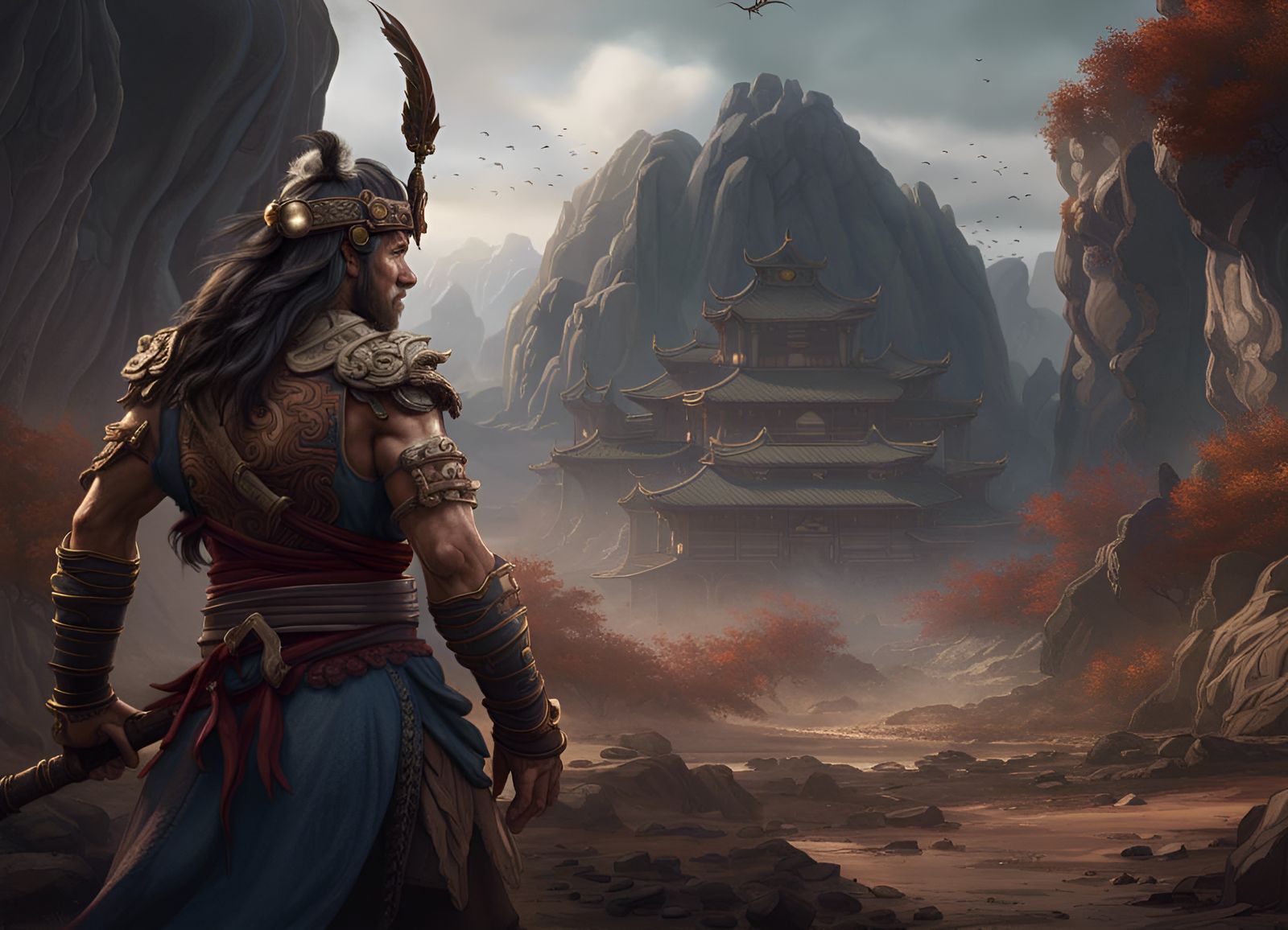 Mongolian Barbarian Fantasy Concept Art