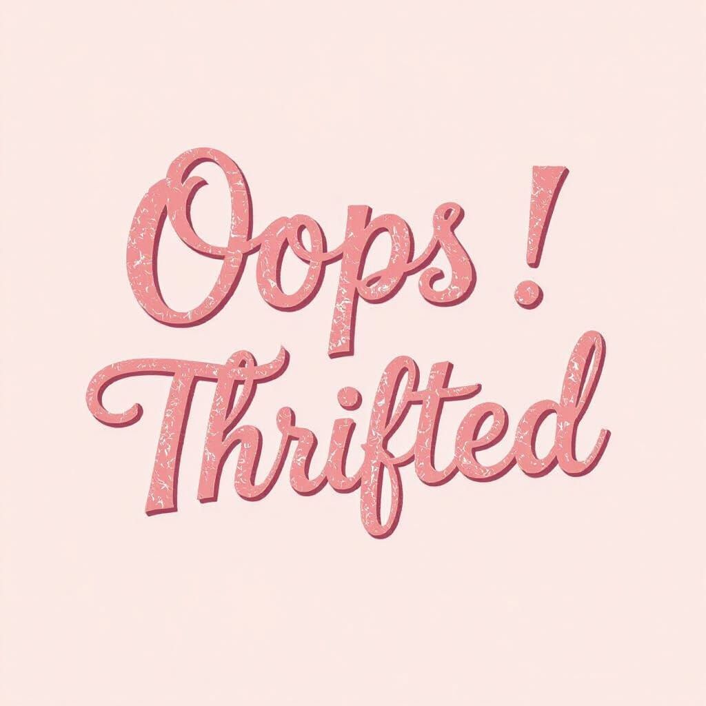 Elegant Pink Logo Design for Thrift Store, Cursive Script