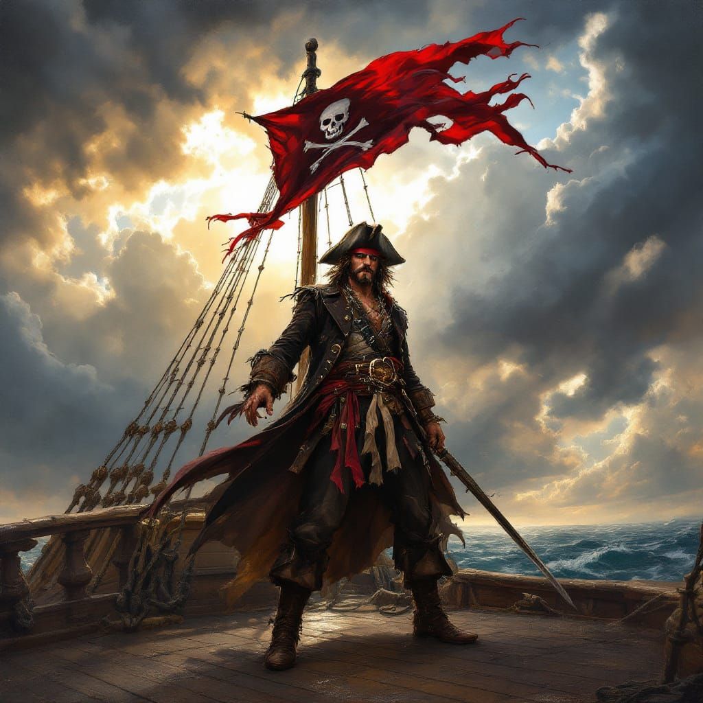 Calico Jack Rackham on the Revenge: Maritime Art