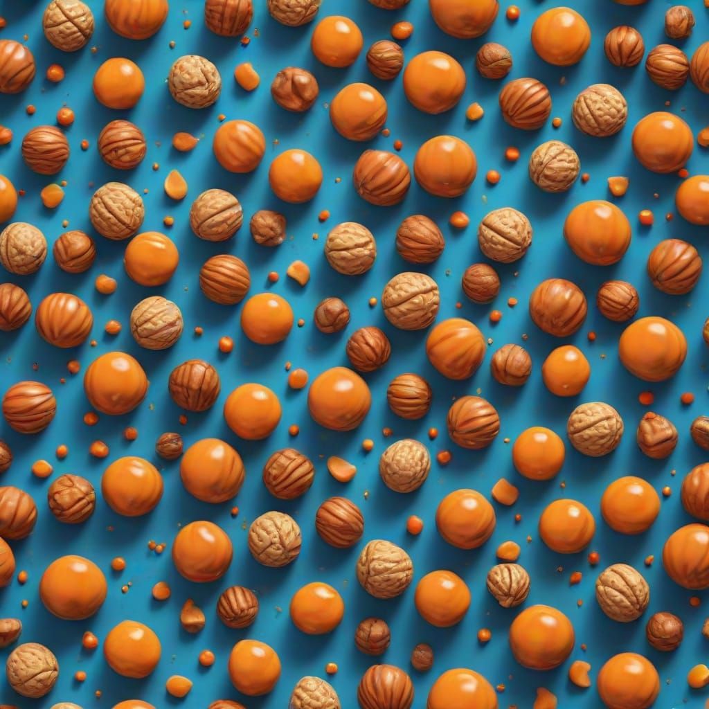 Vibrant Melting Nuts Candy Art in Abstract Expressionism
