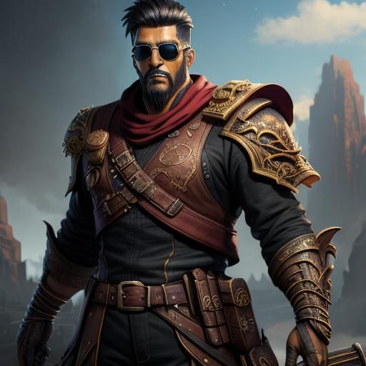 Grilled Chicken with Sunglasses: Detailed Matte Painting