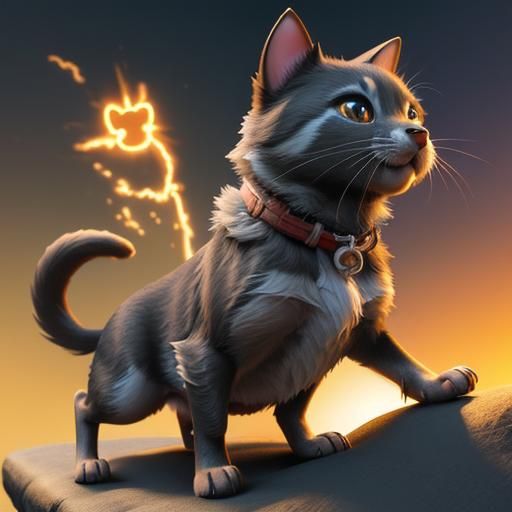 Cute Dog, Cat, and Rat: 3D Digital Art