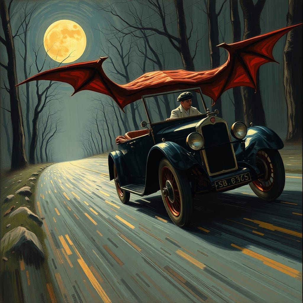 Vampire's Supercar Inspired by Serebriakova and Schiele