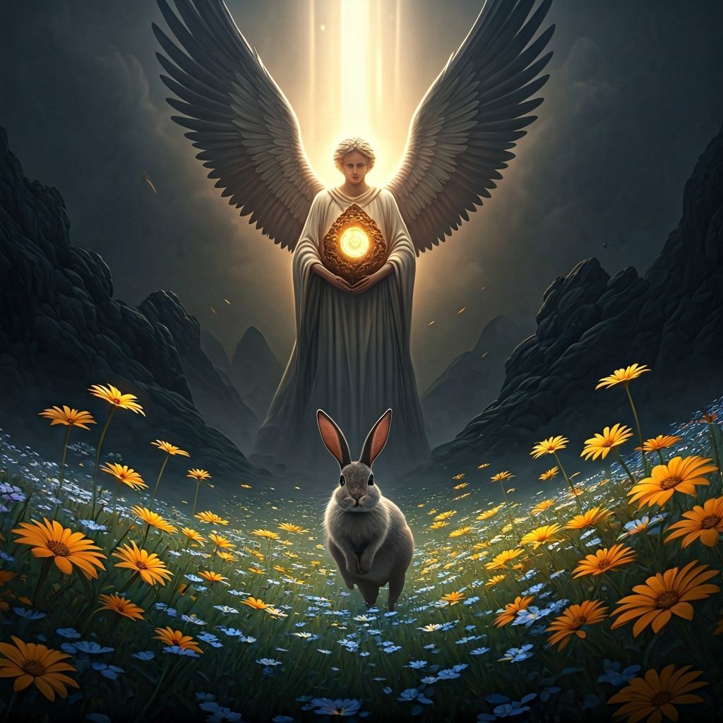 Rabbits in Magical Meadow: Epic Film Concept Art