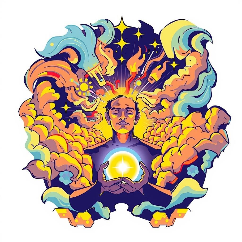 Radiant Orb: Knowledge in Neon-Lit Sci-Fi Style