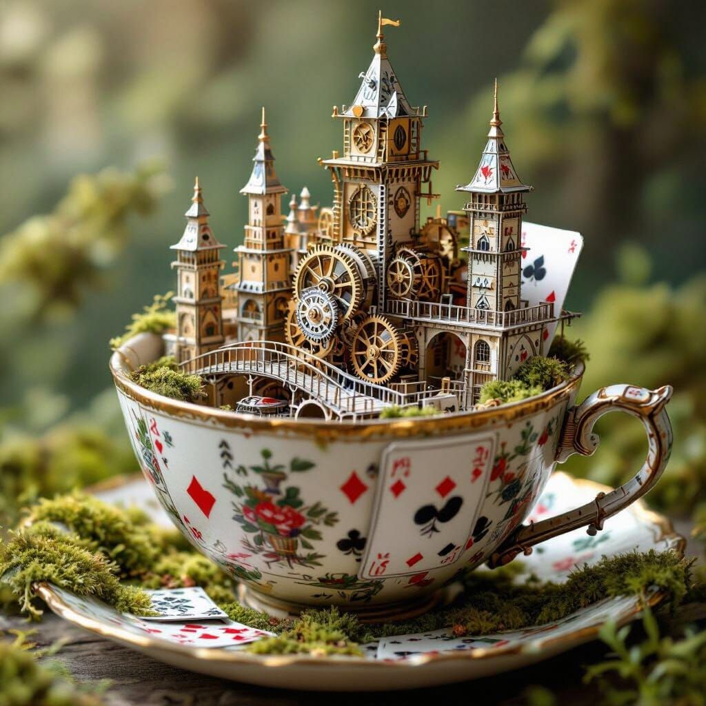 Clockwork Card City in Giant Teacup
