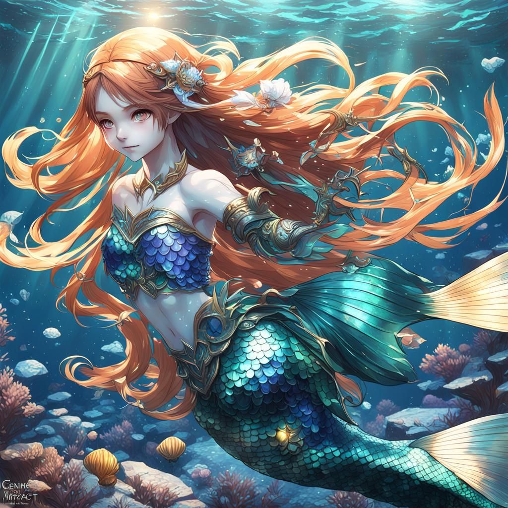 Anime Mermaid in 3D Detail