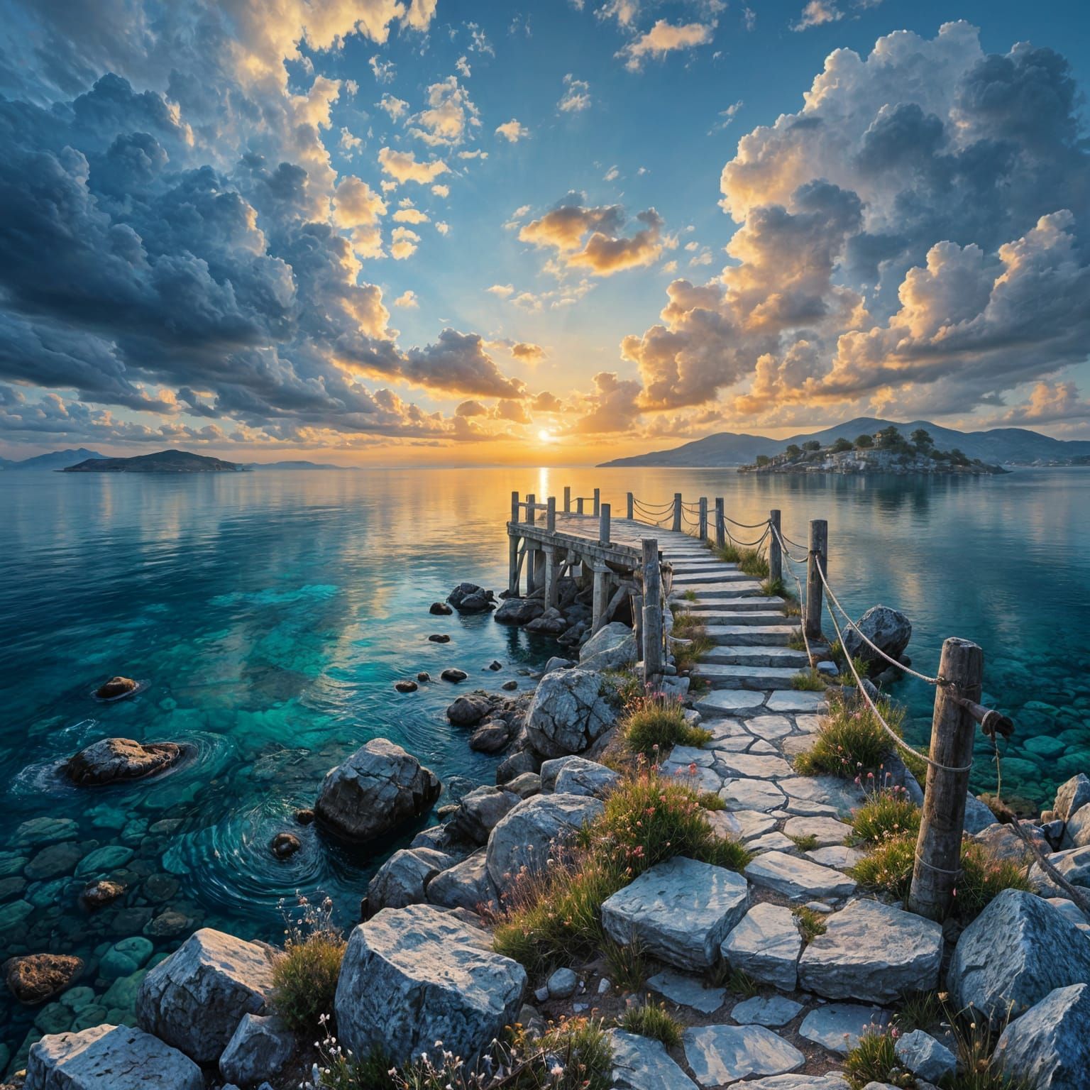 Aegean Soul: Serene Greek Seascape Painting