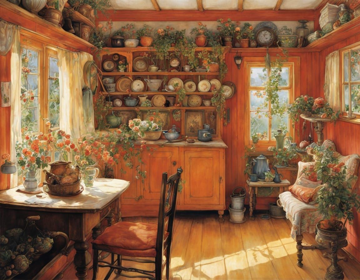 Whimsical Nordic Cottage in Hyperdetailed Style