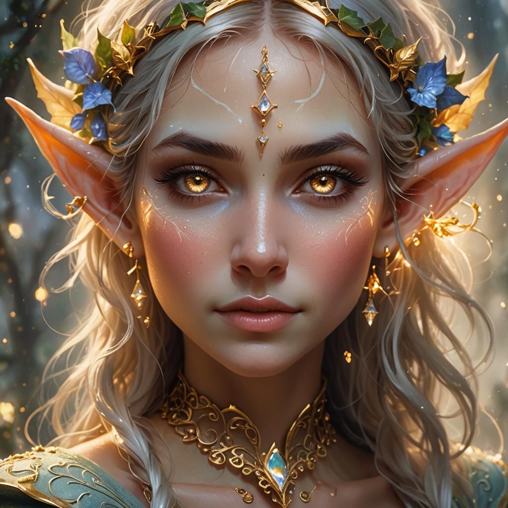Ethereal Elf Girl Portrait in Fantasy Style
