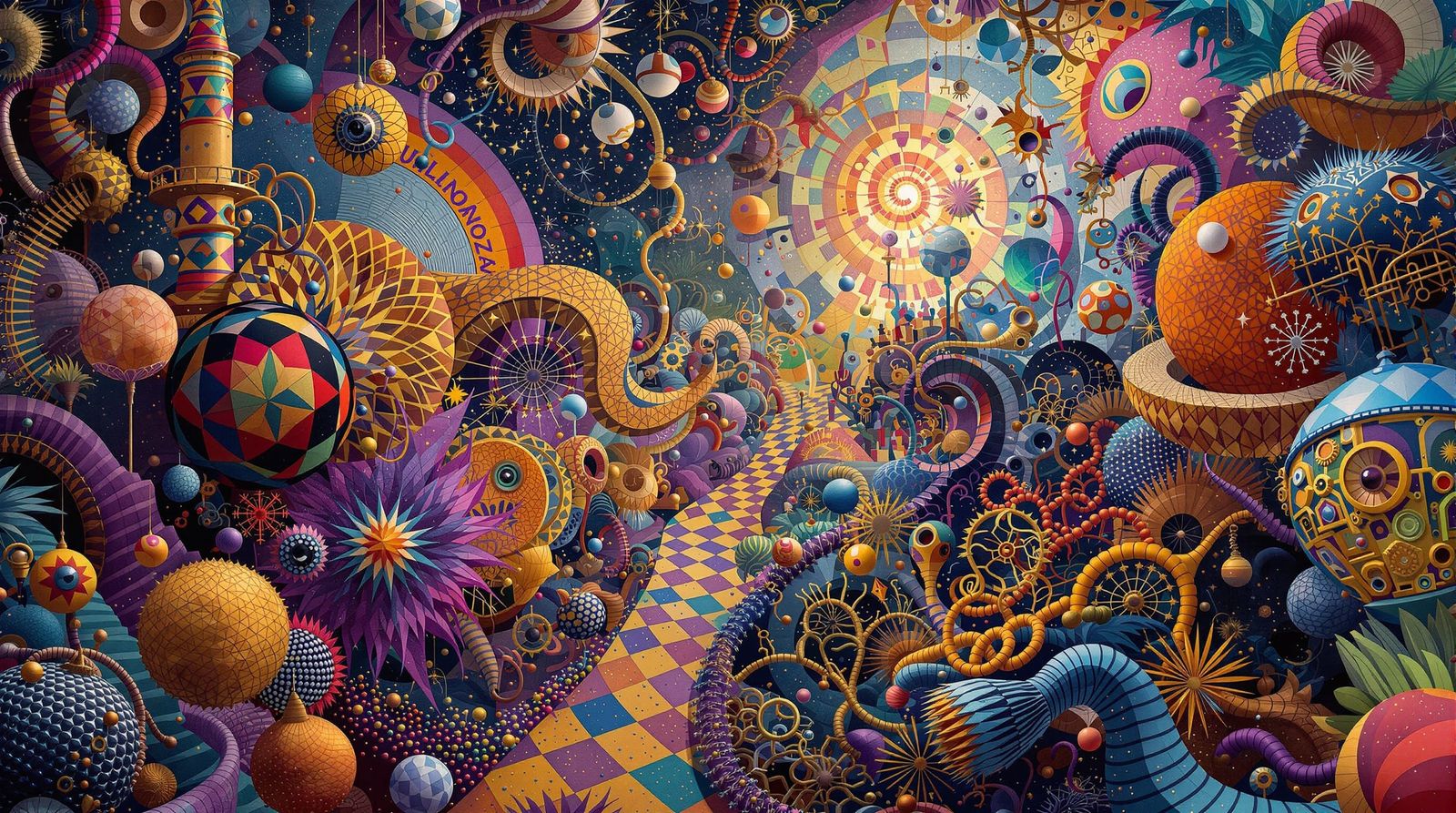 Surreal Geometric Landscape in Hyperrealistic Photorealism