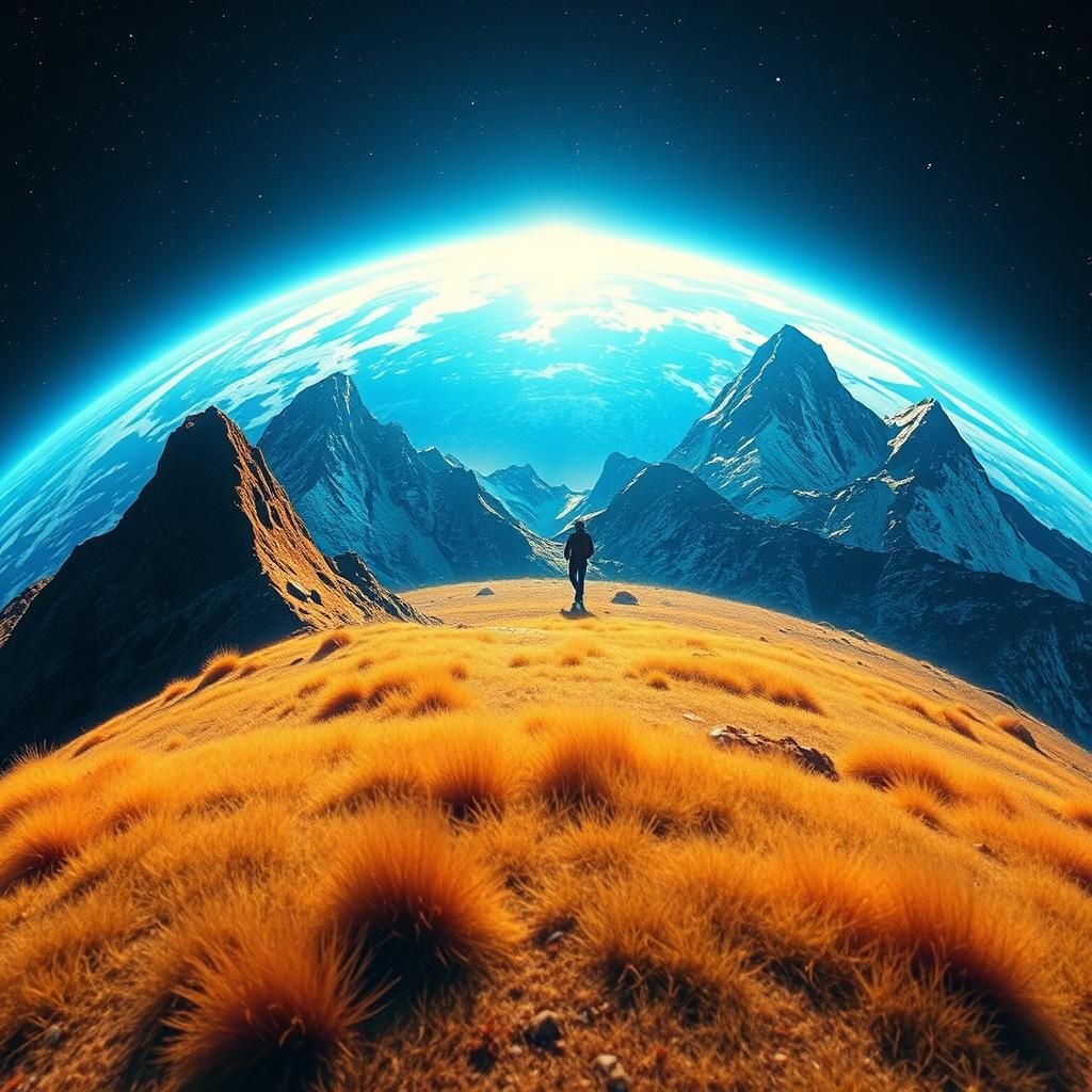 Earth's Genesis: Abstract Depiction of First Day