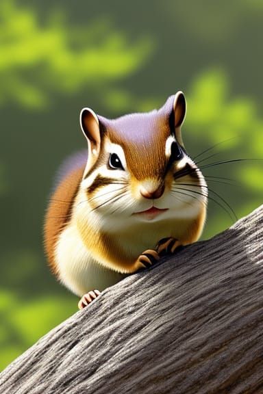 Hyperrealistic Chipmunk on Hazelnuts, Anime Key Visual