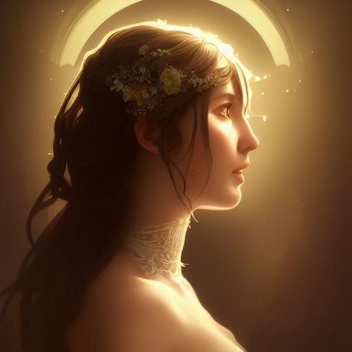 Corpse Bride Emily Portrait in Art Nouveau Style