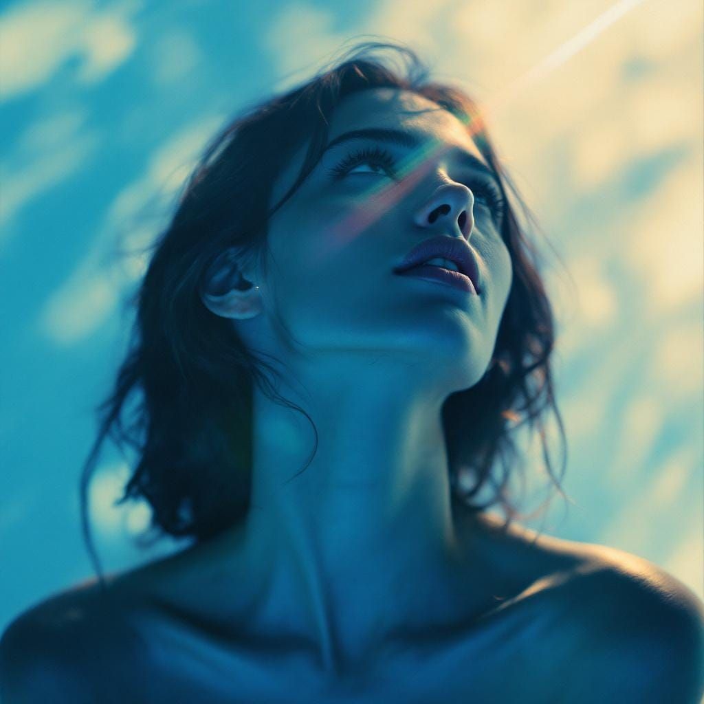 Woman in Blue Light: Evocative Album Cover Art