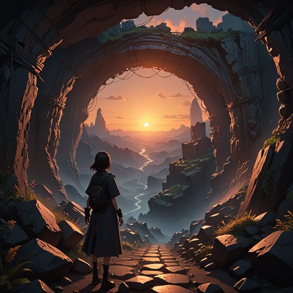 Anime Sundown Underground: 3D Art Inspired by WLOP