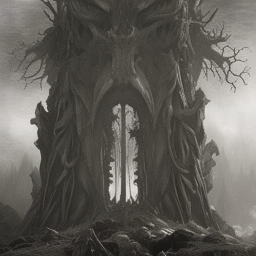 Celtic Guardian Forest Monster in Doré Style