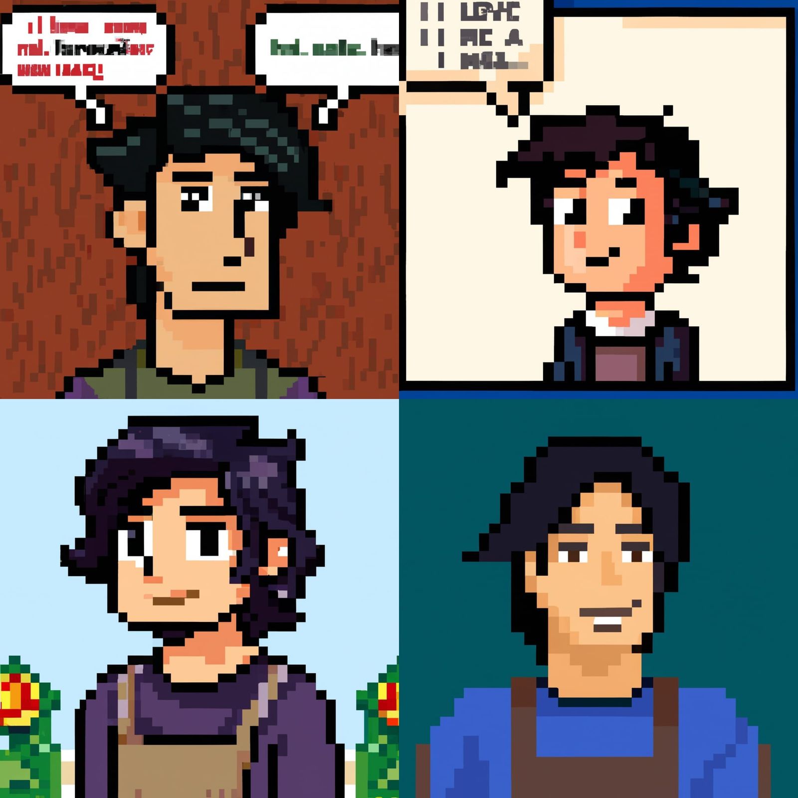 Black-Haired Man in Pixel Art Dialogue Box