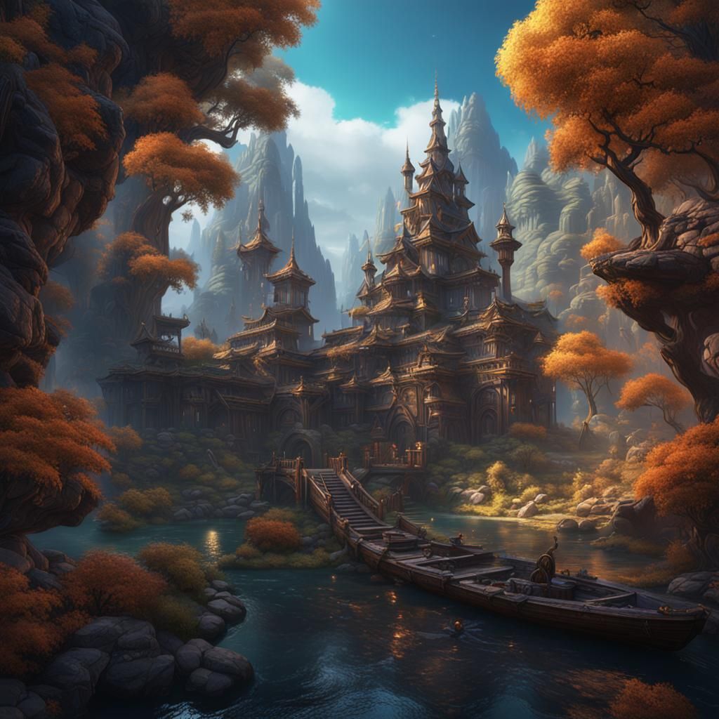 Fantastical Matte Painting in Deep Color