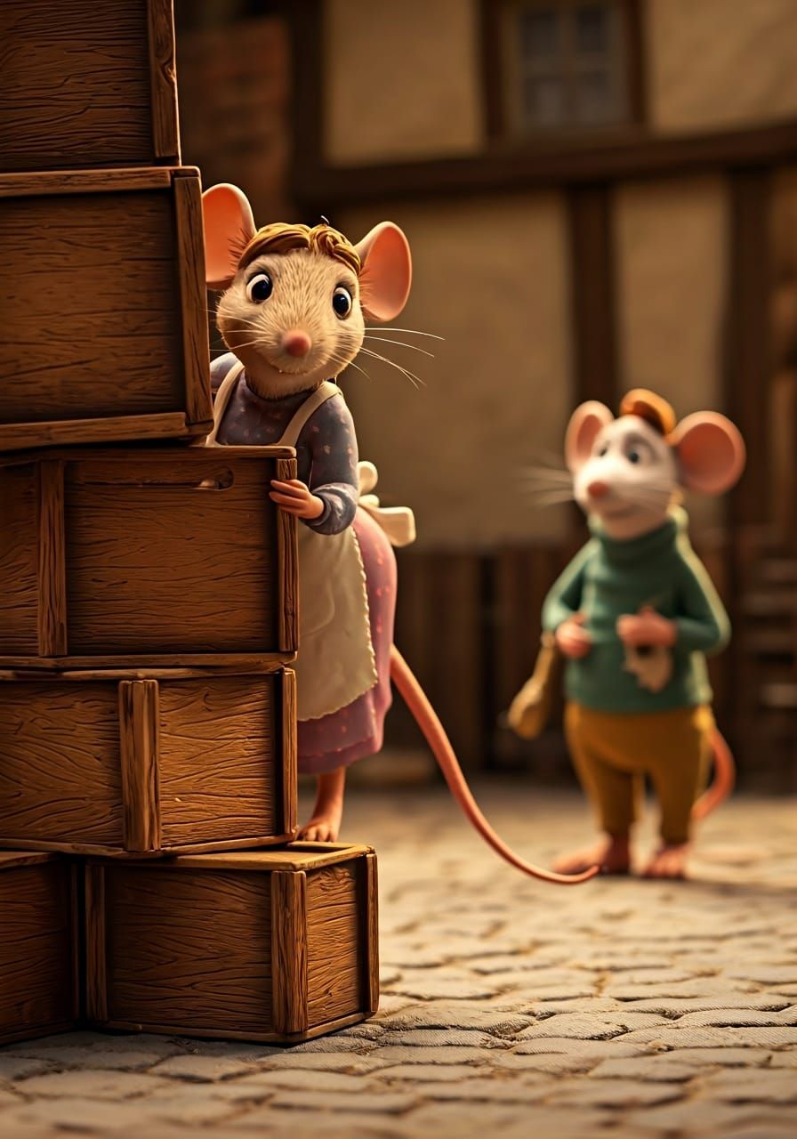 Shy Mouse in Aardman Claymation Style