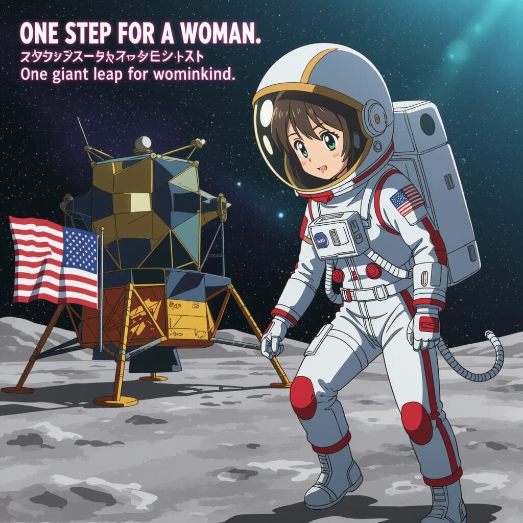 Anime Astronaut's Lunar Landing
