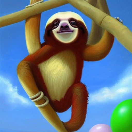 Sloths Play Mario Party: An Oil Painting
