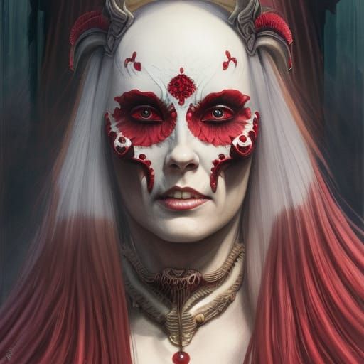 Evil Beauty Portrait in Dark Fantasy Style