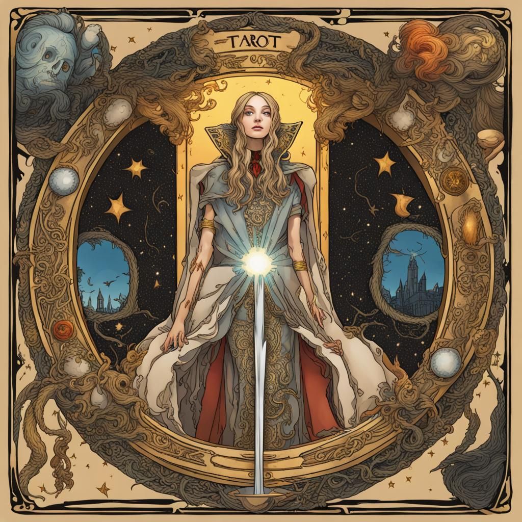Classic Tarot Card Illustration