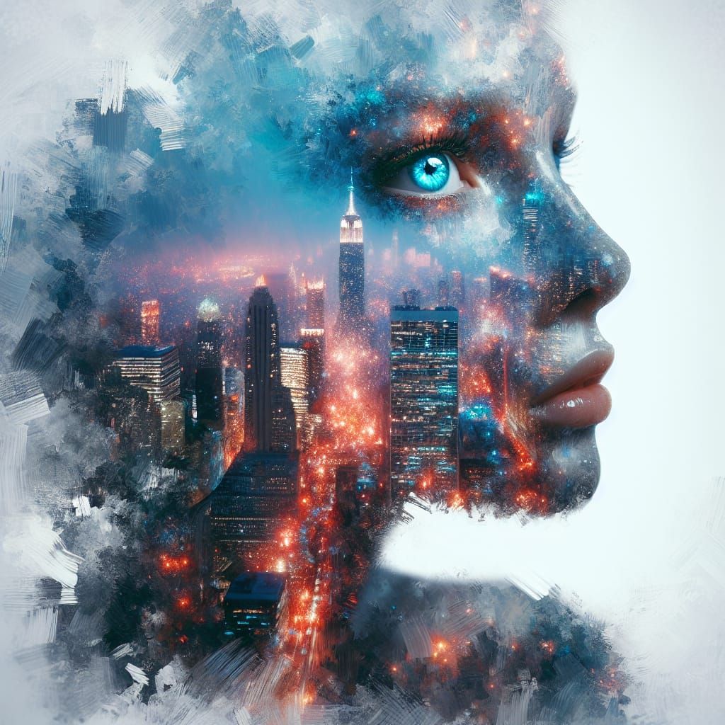 Ethereal Cityscape in Impasto Style