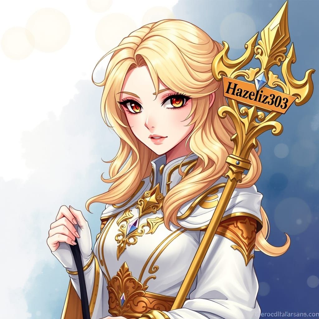 Anime-Inspired Healer in Elegant White and Gold Attire