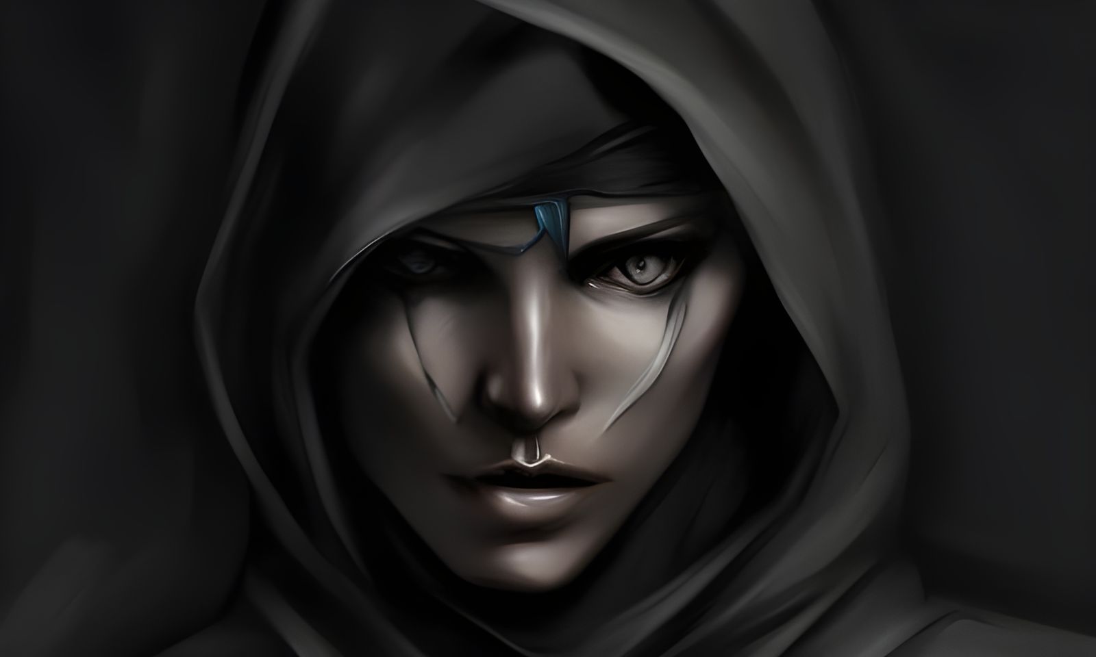 Female thief covered in darkness