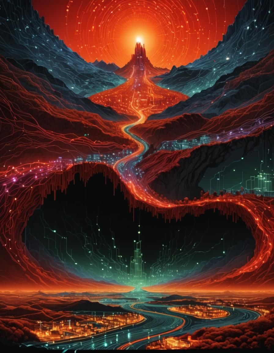 Circuitry Landscape: A Neofuturistic Digital Masterpiece